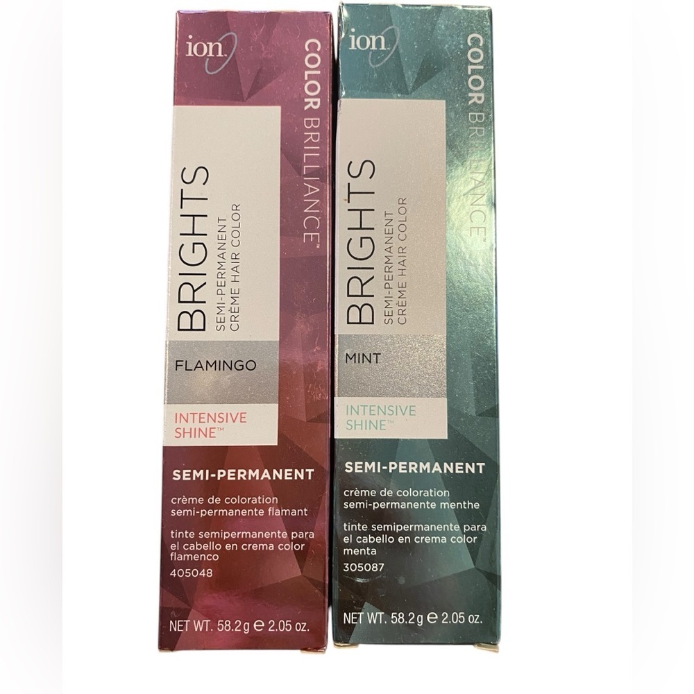 ion brights flamingo and mint hair color pink and aqua semi permanent  hair dye